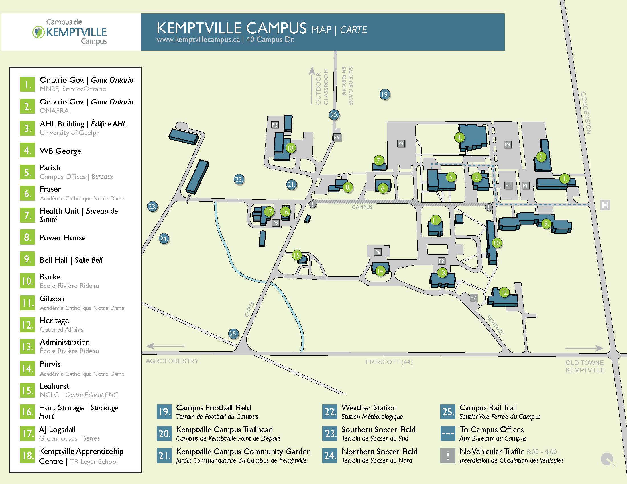 Kemptville Campus Directional Map 